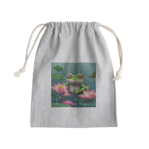 雨雨フレフレビッシャ濡れだ〜♪ Mini Drawstring Bag