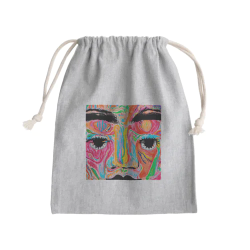 モダンアート　油絵　人物像　カラフル Mini Drawstring Bag