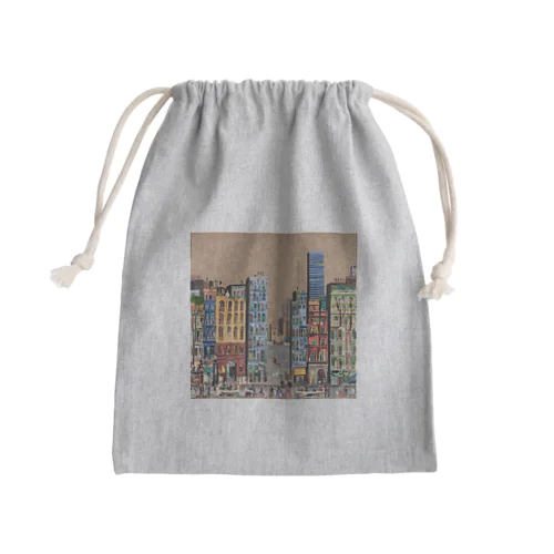 油絵　知らない都市の風景　ノスタルジー Mini Drawstring Bag