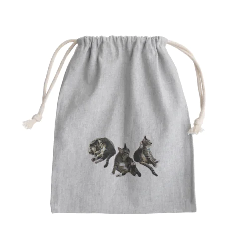 家ねこ悩殺3ポーズ Mini Drawstring Bag