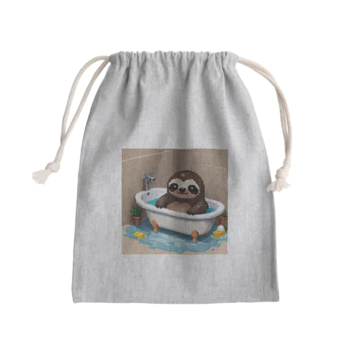 お風呂に入っているナマケモノ Mini Drawstring Bag