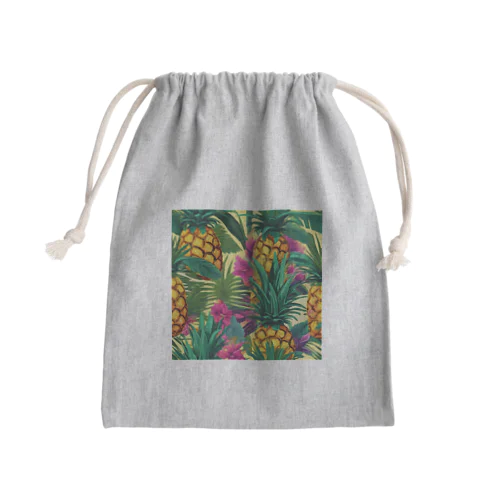 しあわせなパイナップルたち Mini Drawstring Bag