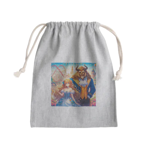 魅力的な美女と野獣が恋に落ちる瞬間💕 Mini Drawstring Bag