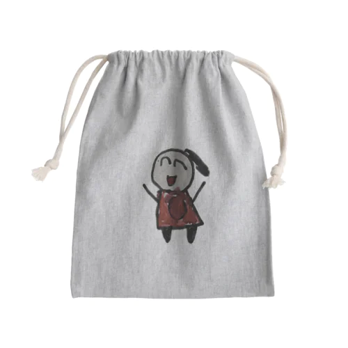 娘が描いた絵 笑顔の自分 Mini Drawstring Bag