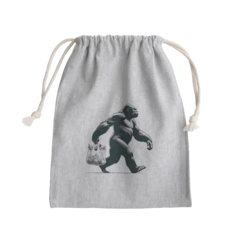 スーパー帰りゴリラ Mini Drawstring Bag