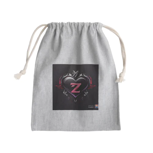 Black heart Mini Drawstring Bag