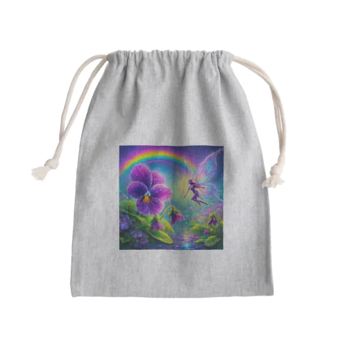 すみれと妖精　雨と虹　 Mini Drawstring Bag