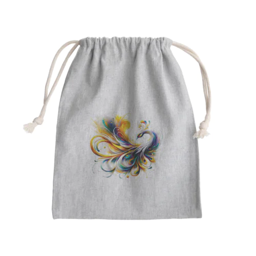 しなやか孔雀 Mini Drawstring Bag