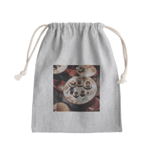 コーヒータイム Mini Drawstring Bag