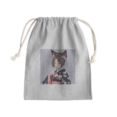 和服に獣耳 Mini Drawstring Bag