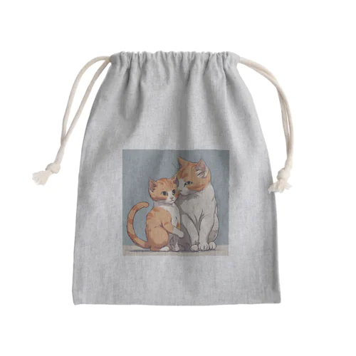 親子猫 Mini Drawstring Bag