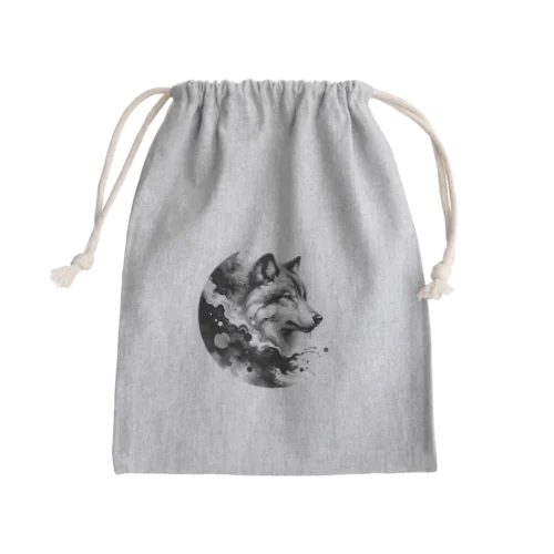 月下の狼 Mini Drawstring Bag