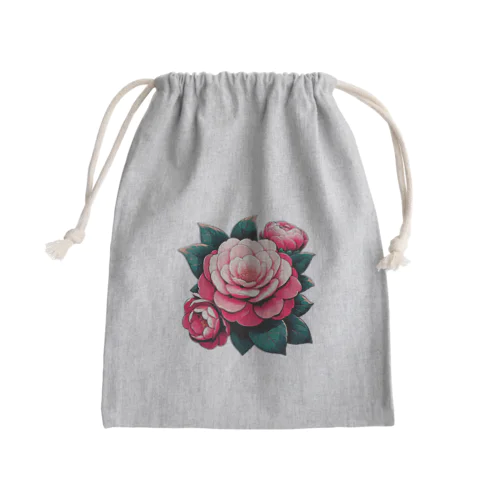 大和絵風椿 Mini Drawstring Bag