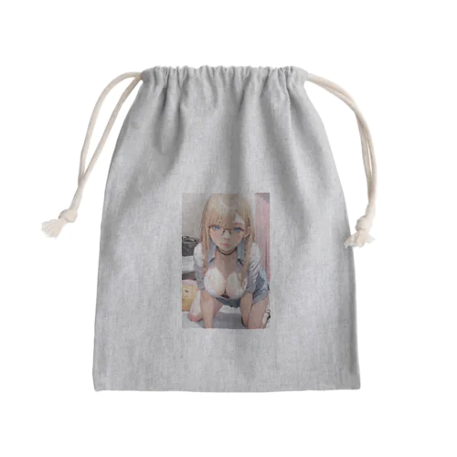 金髪美少女　七海ちゃん　制服 Mini Drawstring Bag