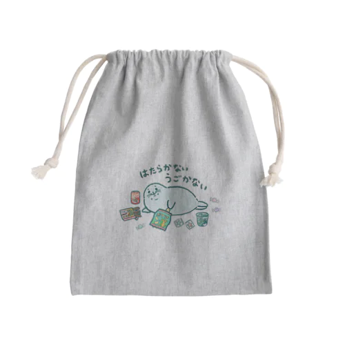 働かないアザラシ Mini Drawstring Bag