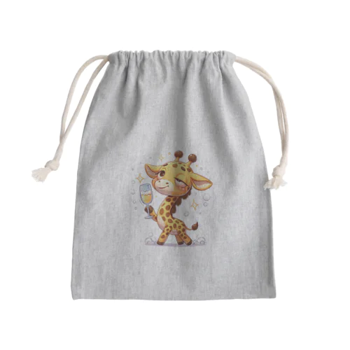 ほろ酔いキリンさん Mini Drawstring Bag