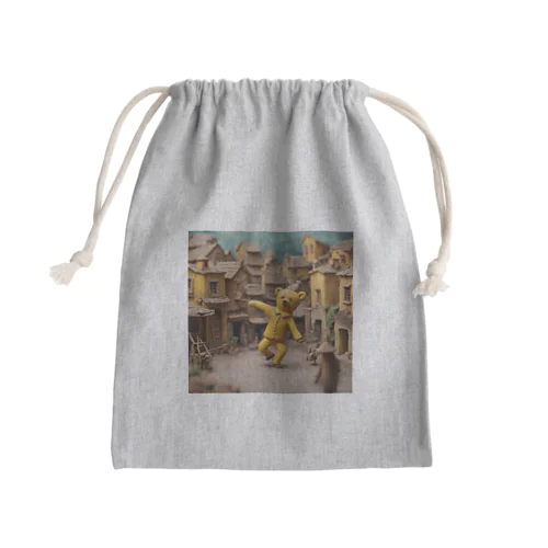 踊る粘土クマ Mini Drawstring Bag