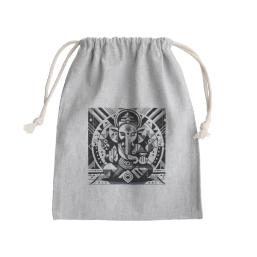 幾何学ガネーシャ Mini Drawstring Bag