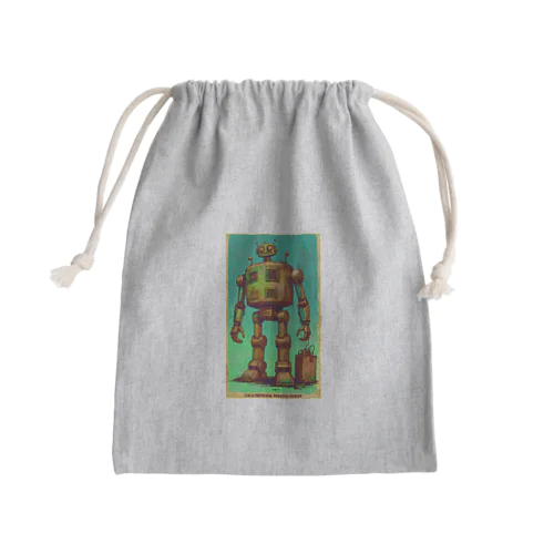 自由を求めるレトロなガラクタロボットくん Mini Drawstring Bag