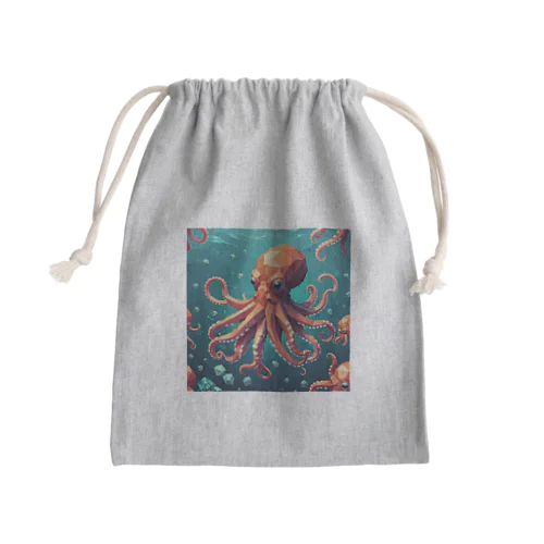 ローポリ風タコ Mini Drawstring Bag