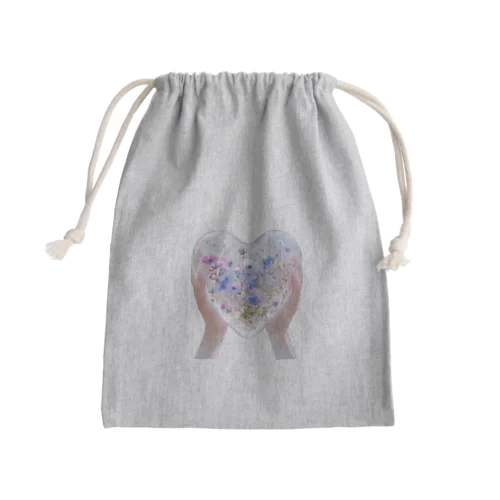 クリスタルの中に押し花がある　なでしこ1478 Mini Drawstring Bag