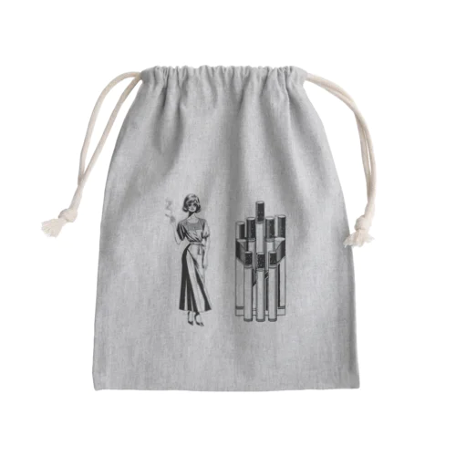 美女とタバコ Mini Drawstring Bag