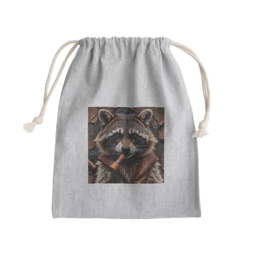 荒いぐま Mini Drawstring Bag