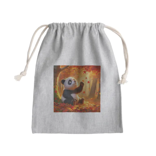 紅葉狩りパンダ Mini Drawstring Bag