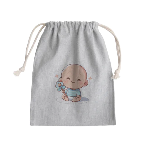 可愛らしい赤ちゃん、笑顔🎵 Mini Drawstring Bag