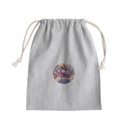 働くワンコ Mini Drawstring Bag