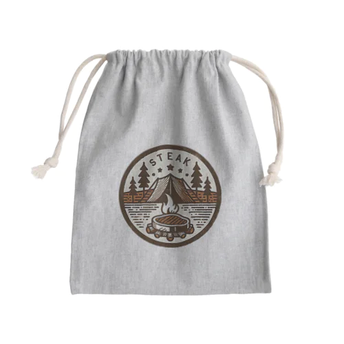 Camping Steak（キャンピング・ステーキ）04テントとステーキ Mini Drawstring Bag