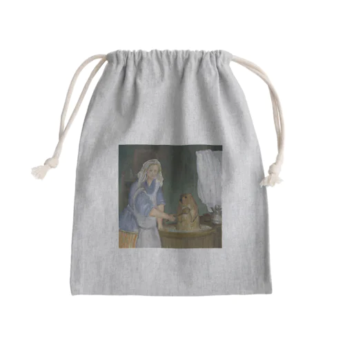 マーモットを洗う女 Mini Drawstring Bag