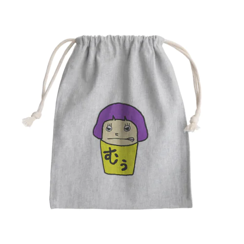 四角いちゃん(怒) Mini Drawstring Bag