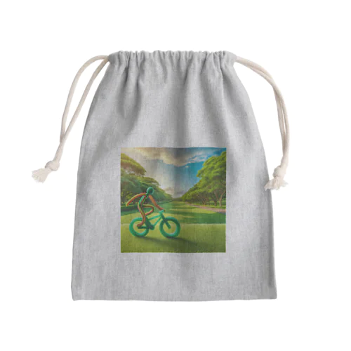人型輪ゴム【サイクリング】 Mini Drawstring Bag