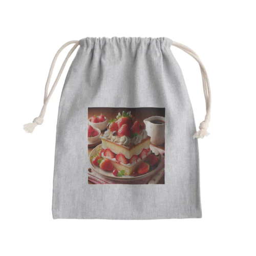 いちごケーキ 四角 Mini Drawstring Bag