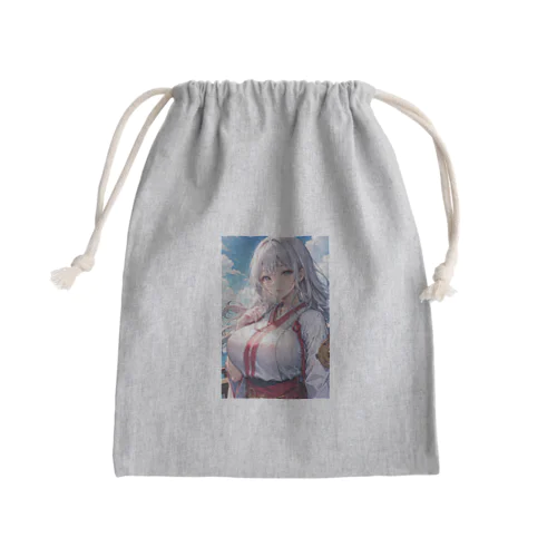 巫女姿のママ Mini Drawstring Bag