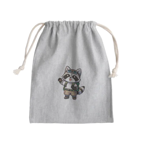 ぼうけんタヌキくん Mini Drawstring Bag