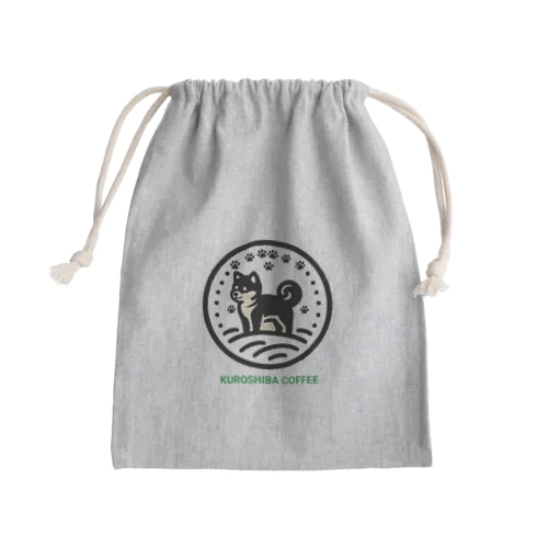 黒柴印の黒柴コーヒーを召し上がれ Mini Drawstring Bag