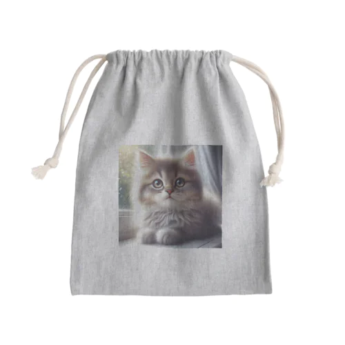 子猫のキャラクターグッズです。 Mini Drawstring Bag