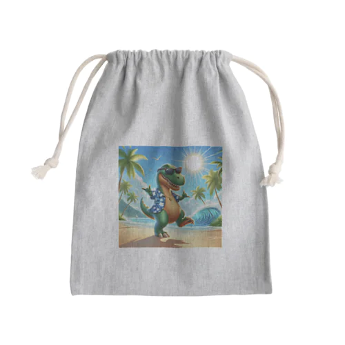 ティラノサウルスのサマーバケーション Mini Drawstring Bag