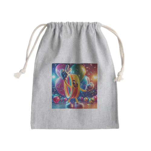 人型輪ゴム【イラスト風】 Mini Drawstring Bag