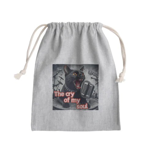 歌を歌う黒猫 Mini Drawstring Bag