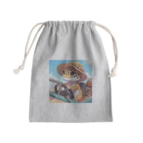 ドライブするヒョウモントカゲモドキA Mini Drawstring Bag