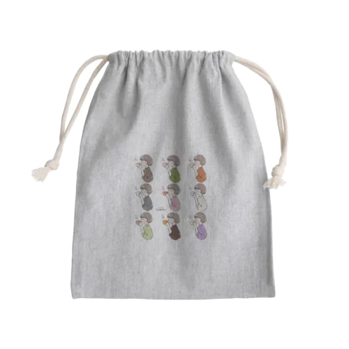 ほっとひと息つく女の子　オール Mini Drawstring Bag