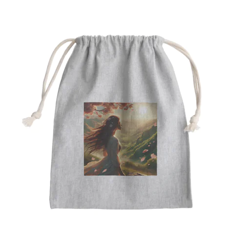 春風に吹かれる女王 Mini Drawstring Bag