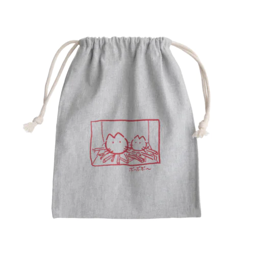 暖炉の灯入れ猫(赤) Mini Drawstring Bag