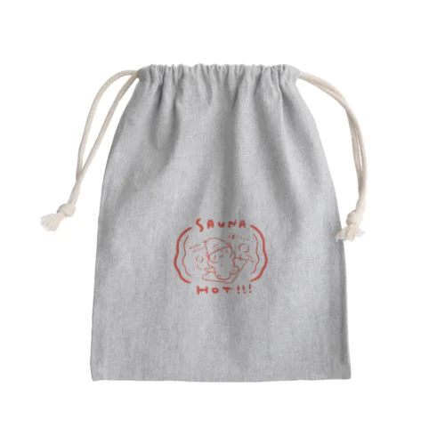 SAUNA is HOTなサウナ好きのカワウソ(赤) Mini Drawstring Bag