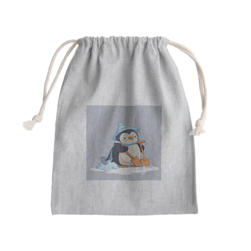 かわいいペンギンとおもちゃのシャベル Mini Drawstring Bag