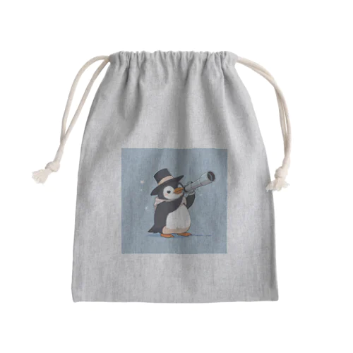 おもちゃの望遠鏡でかわいいペンギンに会おう Mini Drawstring Bag