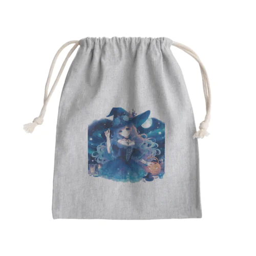 青い魔女 Mini Drawstring Bag